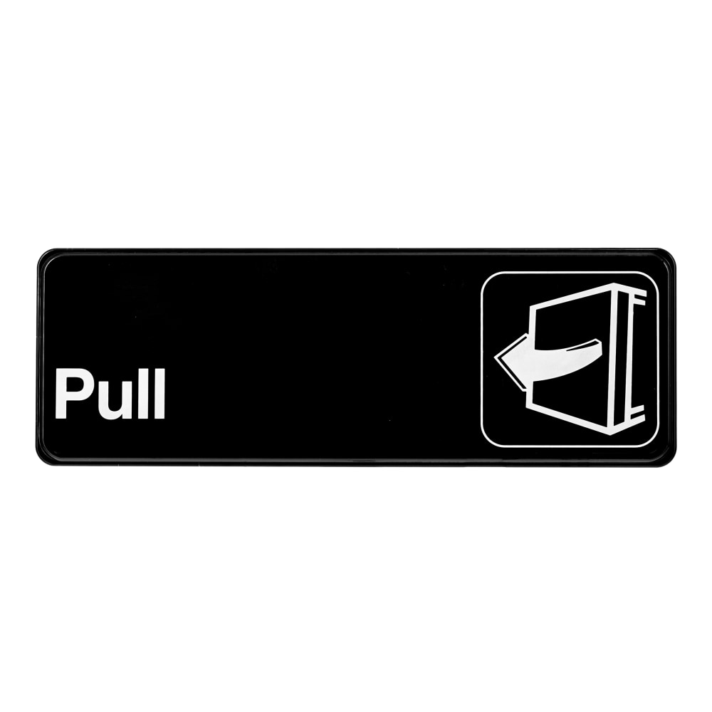 Alpine Pull Signs, 3in x 9in, Black, Pack Of 15 Signs MPN:ALPSGN-25-15PK