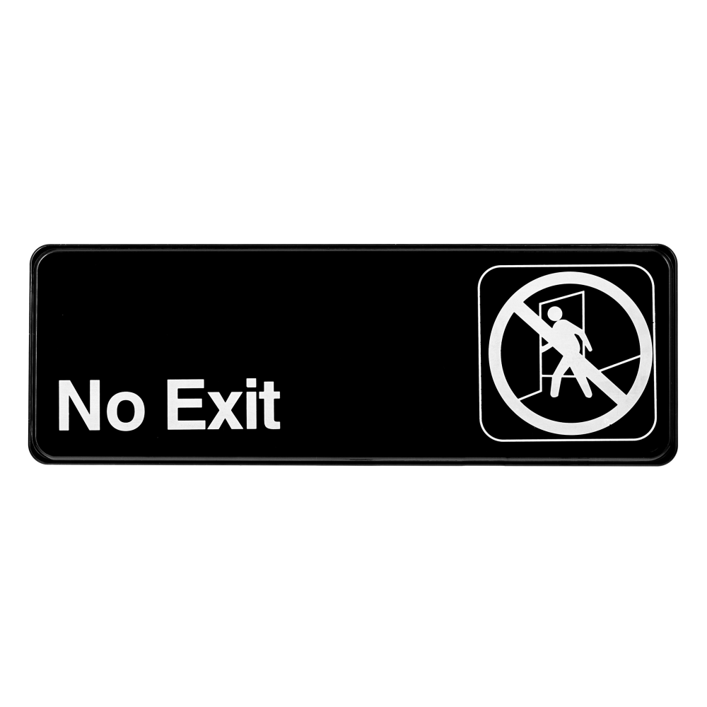 Alpine No Exit Signs, 3in x 9in, Black, Pack Of 15 Signs MPN:ALPSGN-35-15PK
