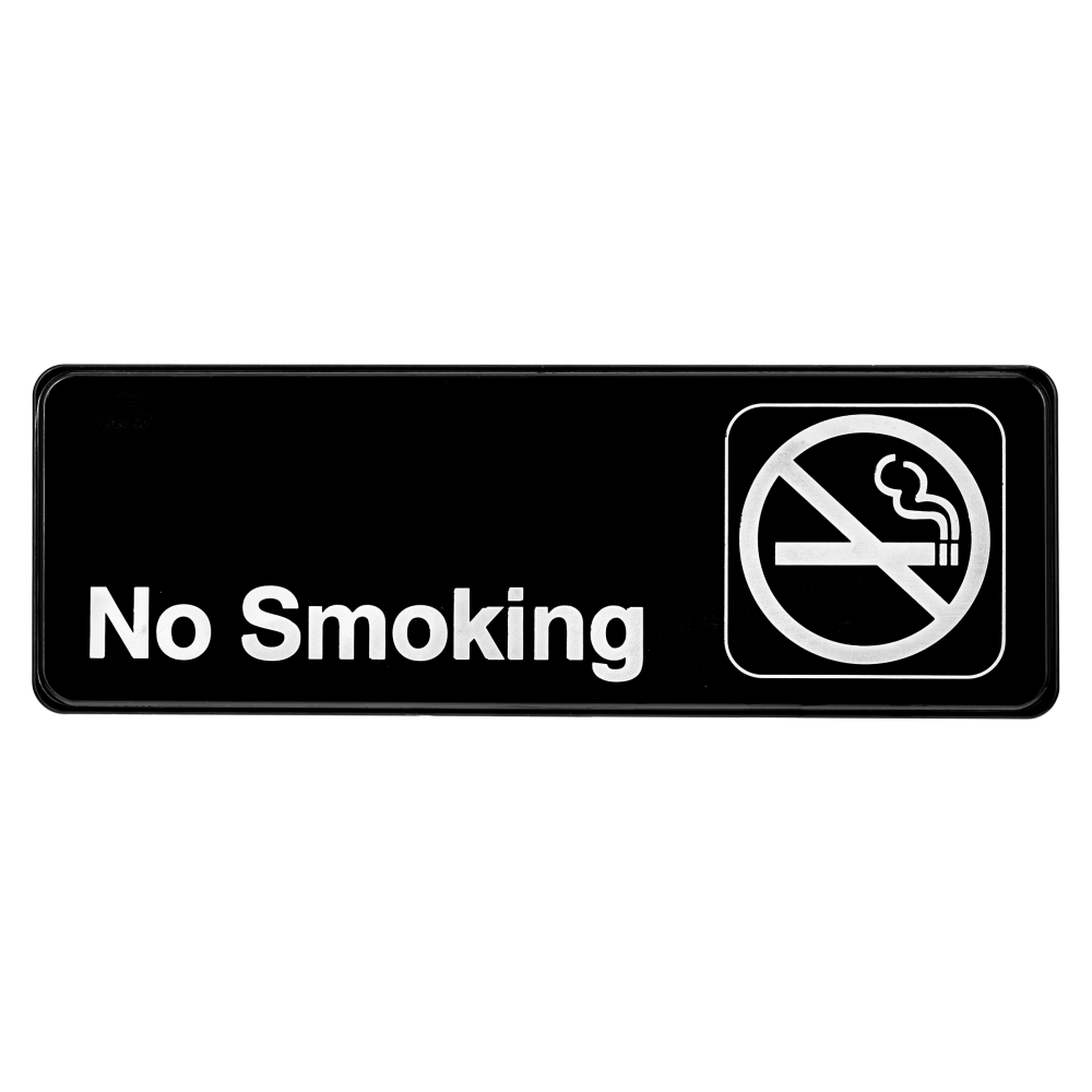 Alpine No Smoking Signs, 3in x 9in, Black, Pack Of 15 Signs MPN:ALPSGN-9-15PK