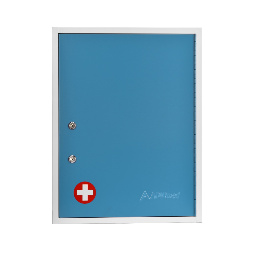 Alpine AdirMed Large Medical Security Cabinet, 21inH x 16inW x 6inD, Blue MPN:ADI999-04-BLU