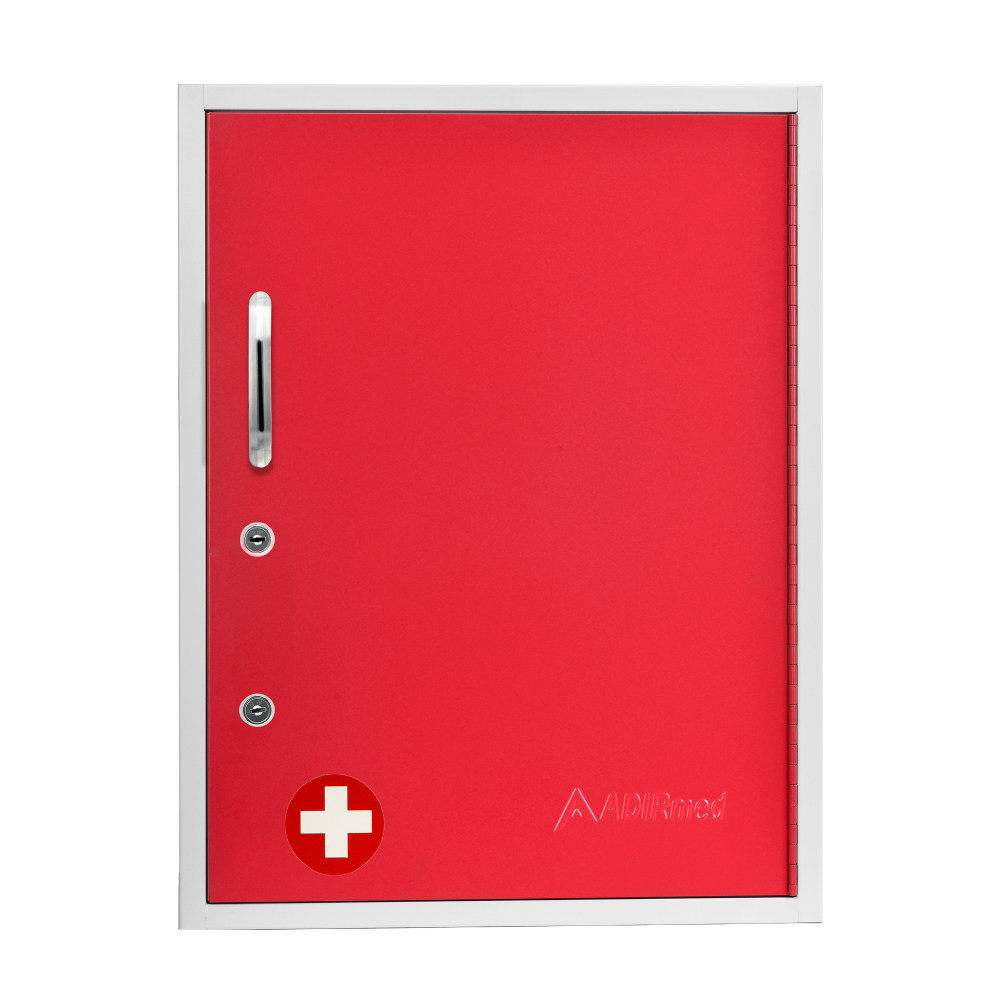 Alpine AdirMed Medicine Cabinet With Pull-Out Shelf & Document Pocket, 21inH x 16inW x 6inD, Red MPN:ADI999-06-RED