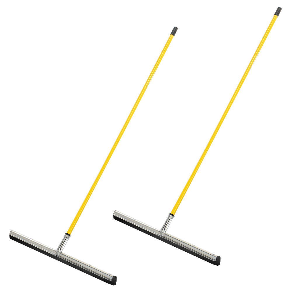 Alpine Dual Moss Heavy-Duty Floor Squeegees, 30in, 50in Handle, Yellow, Pack Of 2 Squeegees MPN:ALP441-30-ST-2PK