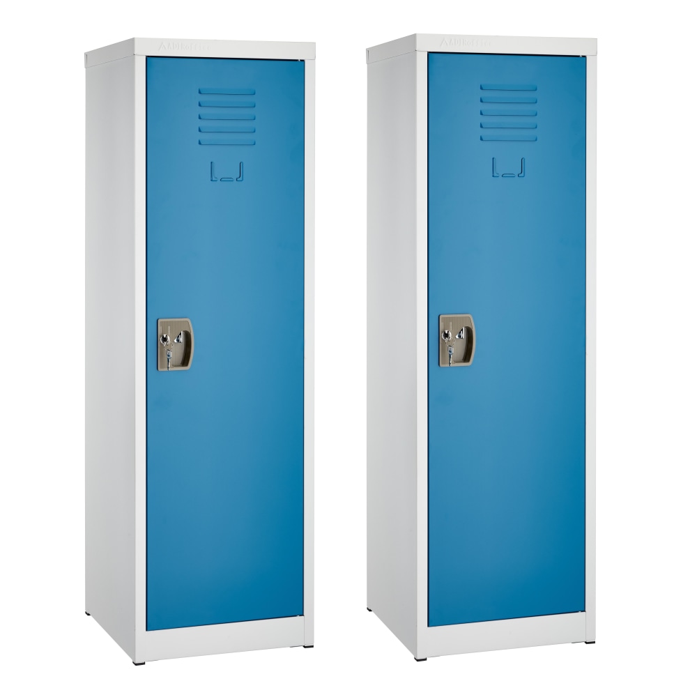 Alpine 1-Tier Steel Lockers, 48inH x 15inW x 15inD, Blue, Set Of 2 Lockers MPN:ADI629-01-BLU-2PK