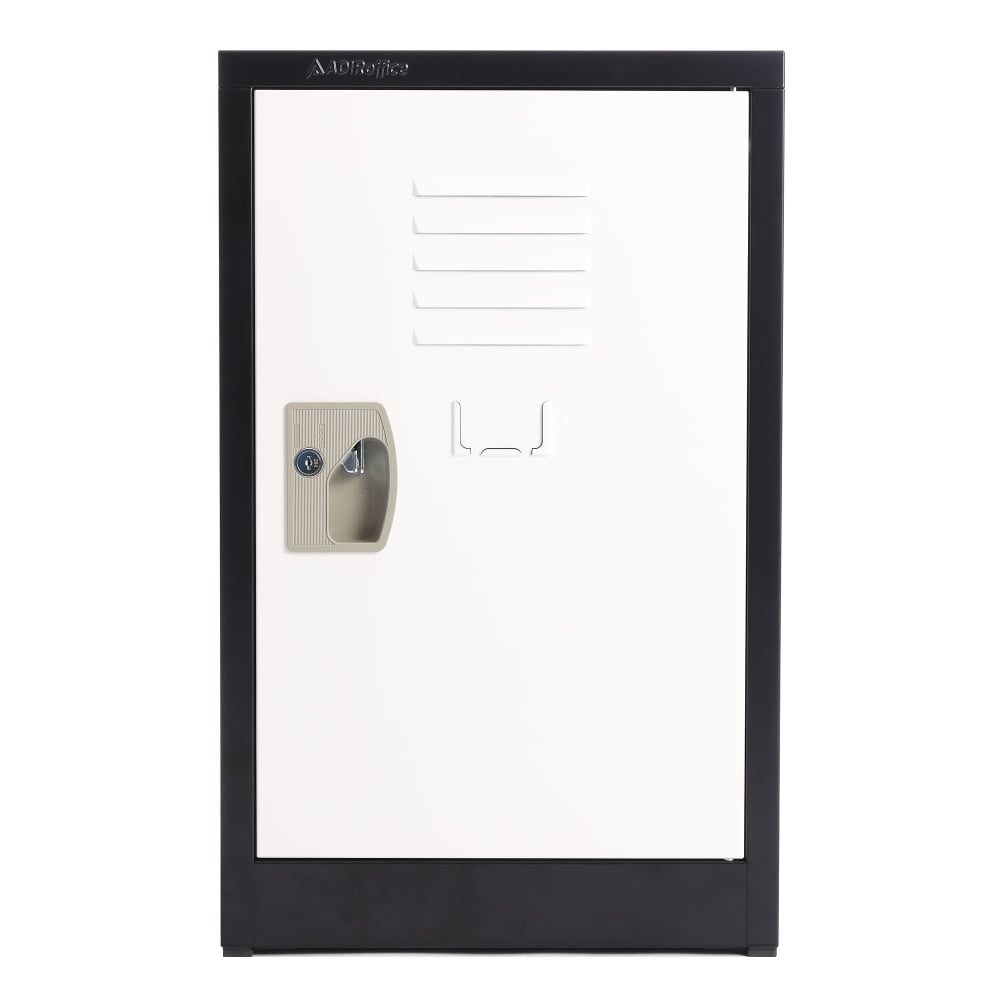 Alpine AdirOffice 1-Tier Steel Locker, 24inH x 15inW x 15inD, Black/White MPN:ADI629-02-B-W