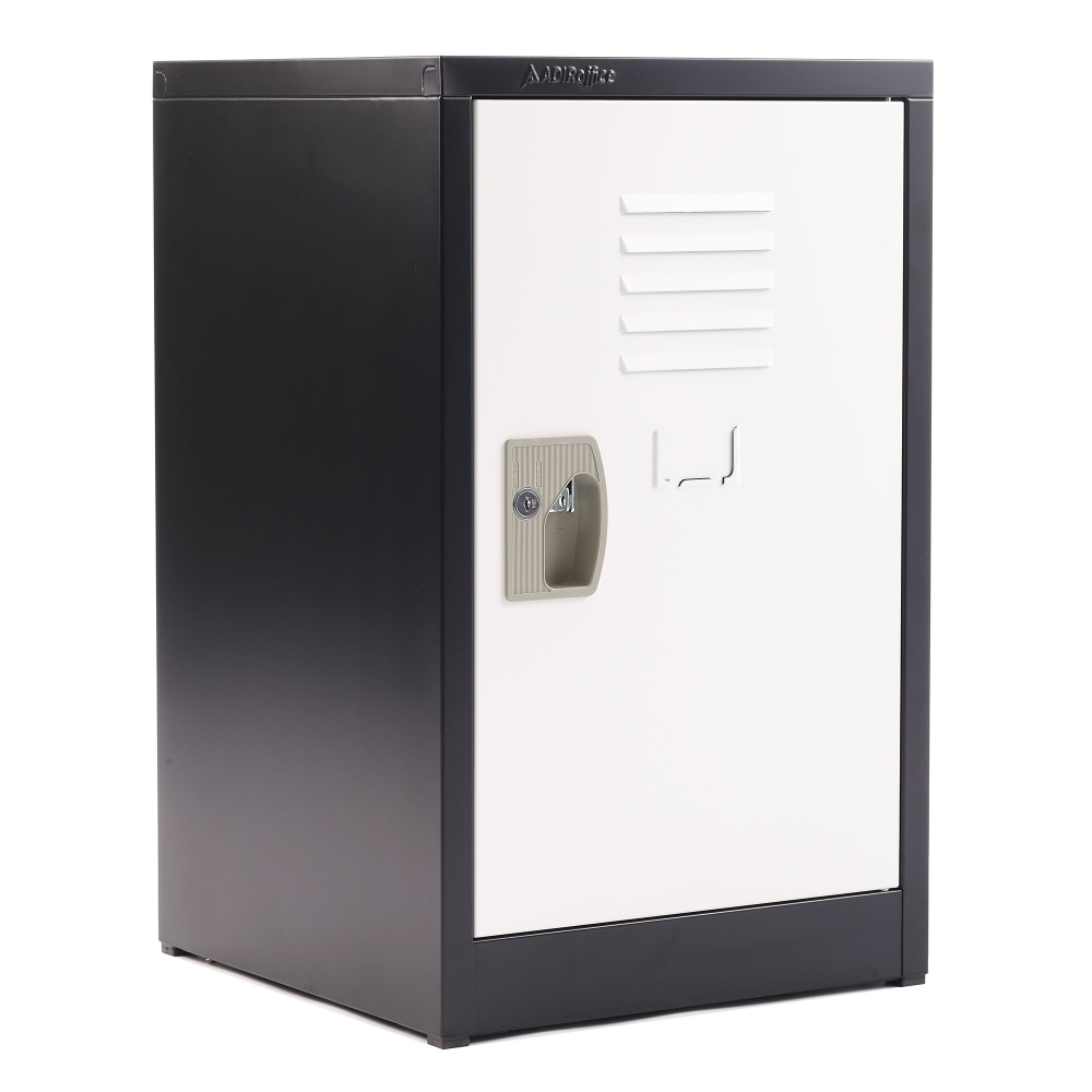 Alpine AdirOffice 1-Tier Steel Lockers, 24inH x 15inW x 15inD, Black/White, Pack Of 2 Lockers MPN:ADI629-02-B-W-PKG-2