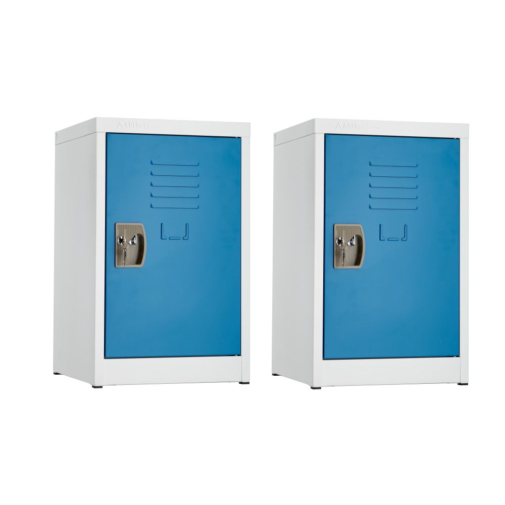 Alpine AdriOffice 1-Tier Steel Lockers, 24inH x 15inW x 15inD, Blue, Set Of 2 Lockers MPN:ADI629-02-BLU-2