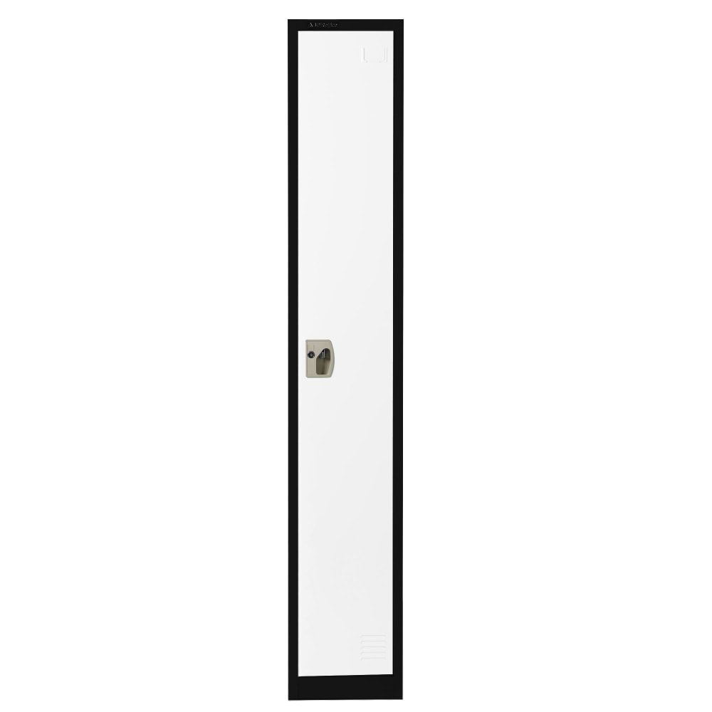 Alpine 1-Tier Steel Lockers, 72inH x 12inW x 12inD, Black/White, Set Of 2 Lockers MPN:ADI629-201-B-W-PKG-2