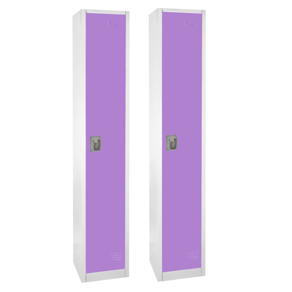 Alpine 1-Tier Steel Lockers, 72inH x 12inW x 12inD, Purple, Set Of 2 Lockers MPN:ADI629-201-PUR-2PK