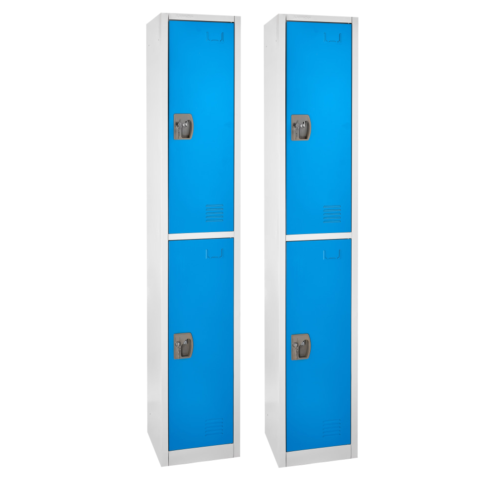 Alpine 2-Tier Steel Lockers, 72inH x 15inW x 15inD, Blue, Set Of 2 Lockers MPN:ADI629-202-BLU-2PK