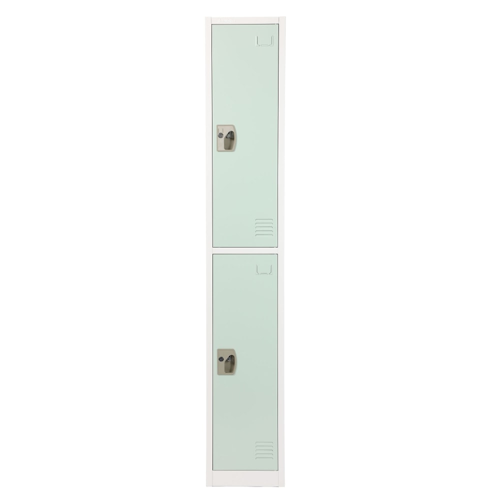 Alpine AdirOffice 2-Tier Steel Locker, 72inH x 12inW x 12inD, Misty Green MPN:ADI629-202-MGRN