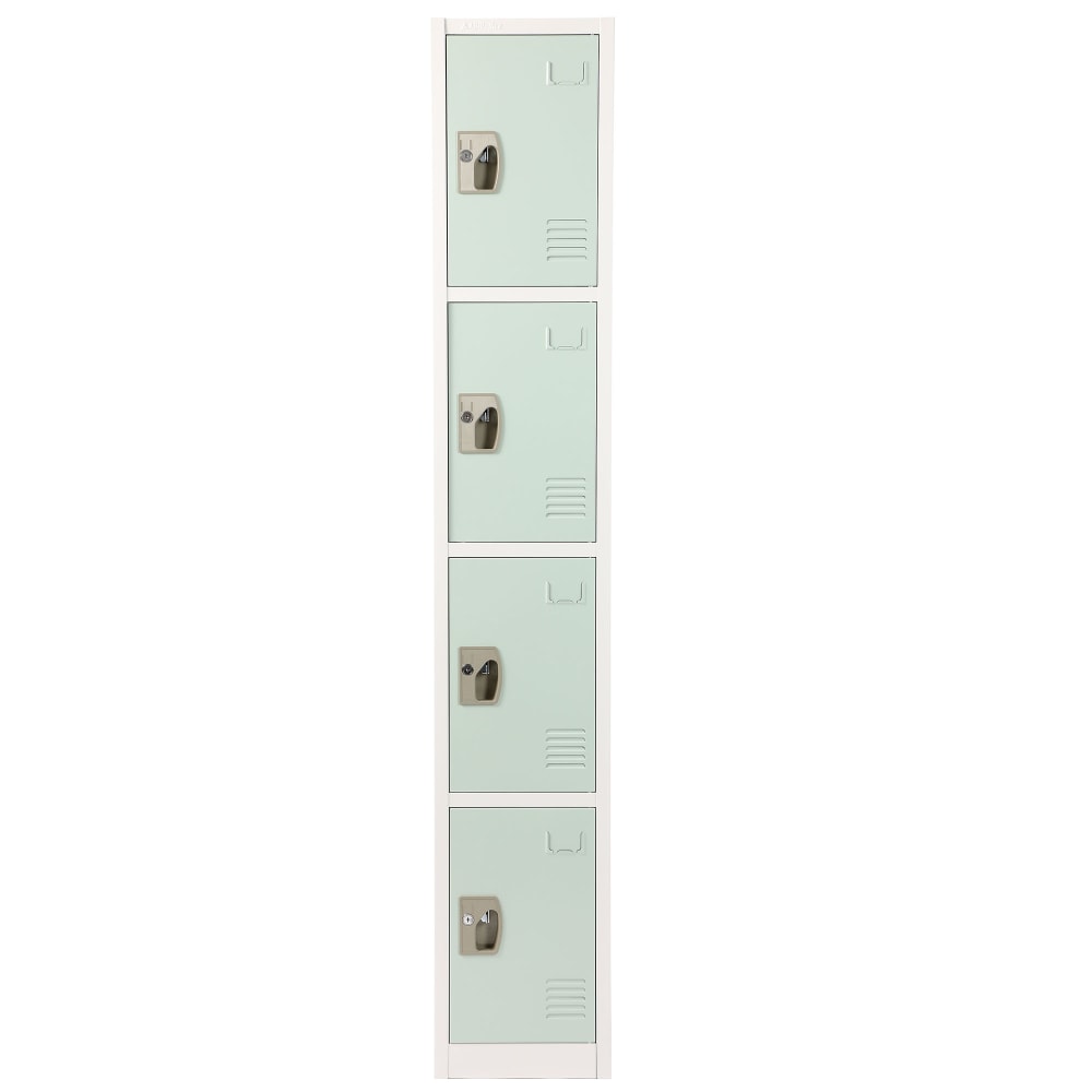 Alpine AdirOffice 4-Tier Steel Locker, 72inH x 12inW x 12inD, Misty Green MPN:ADI629-204-MGRN