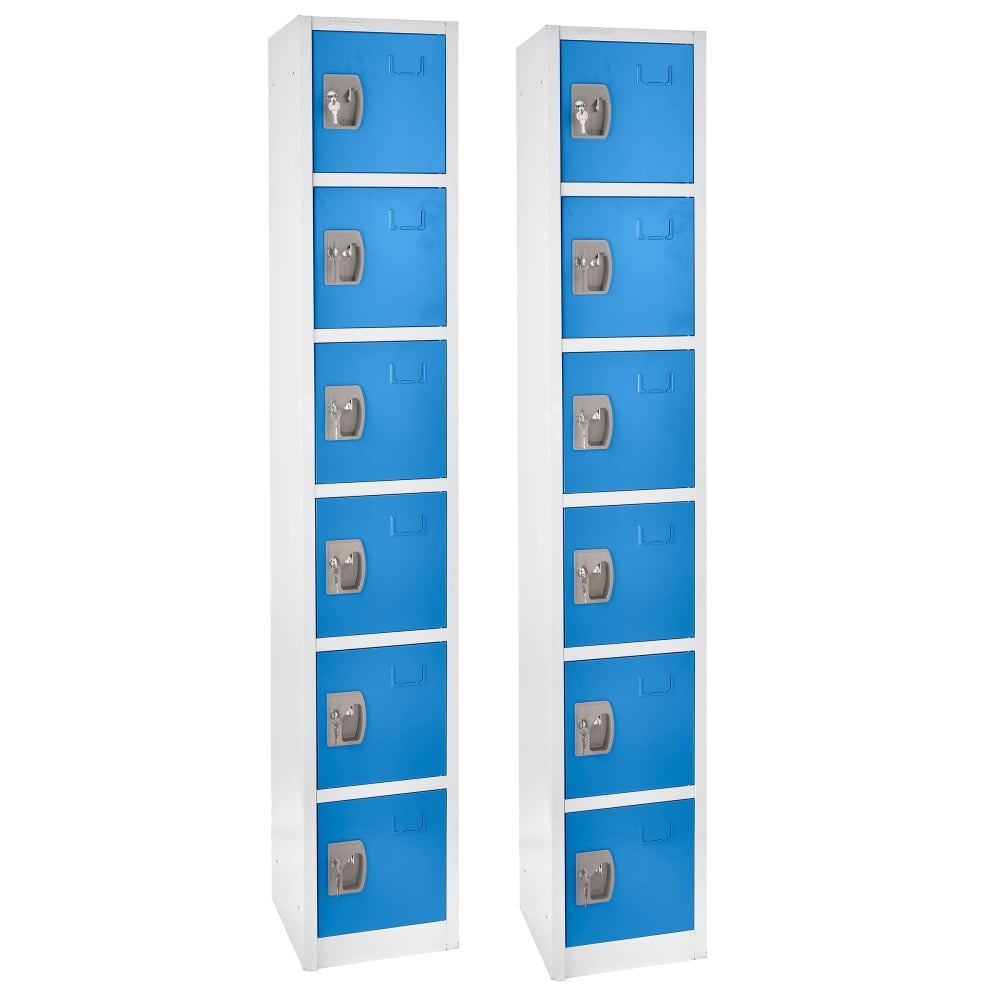 Alpine 6-Tier Steel Lockers, 72inH x 12inW x 12inD, Blue, Pack Of 2 Lockers MPN:ADI629-206-BLU-2PK