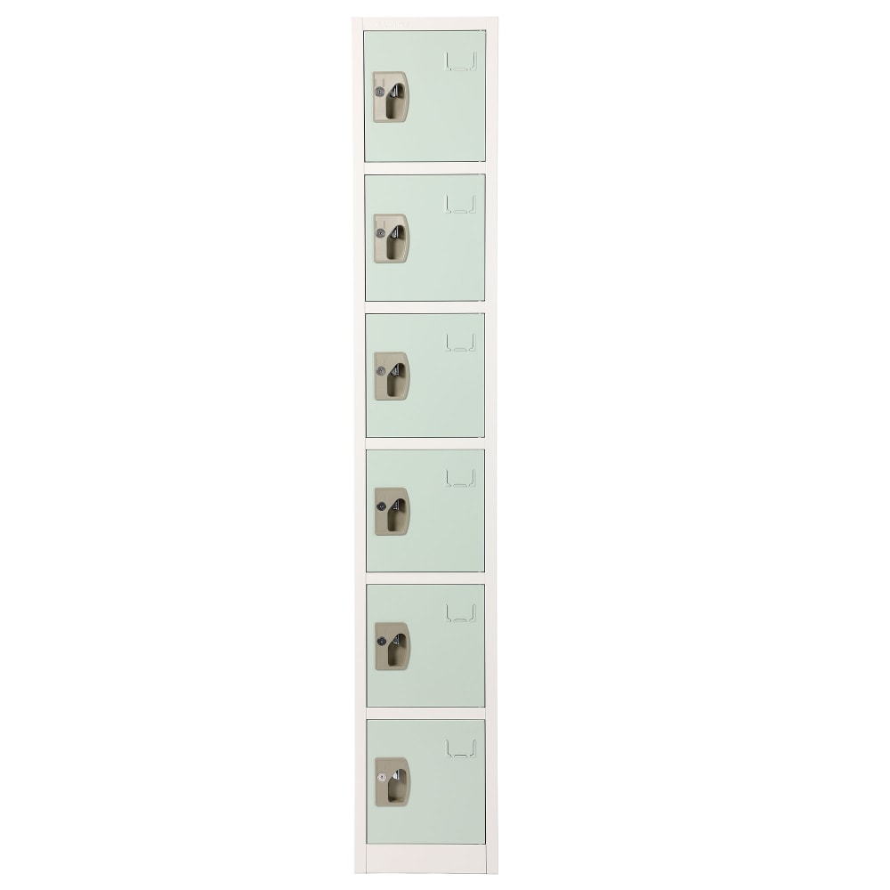 Alpine 6-Tier Steel Locker, 72inH x 12inW x 12inD, Misty Green MPN:ADI629-206-MGRN