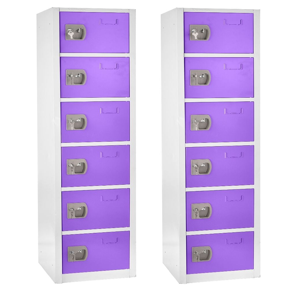 Alpine 6-Tier Steel Lockers, 72inH x 12inW x 12inD, Purple, Pack Of 2 Lockers MPN:ADI629-206-PUR-2PK