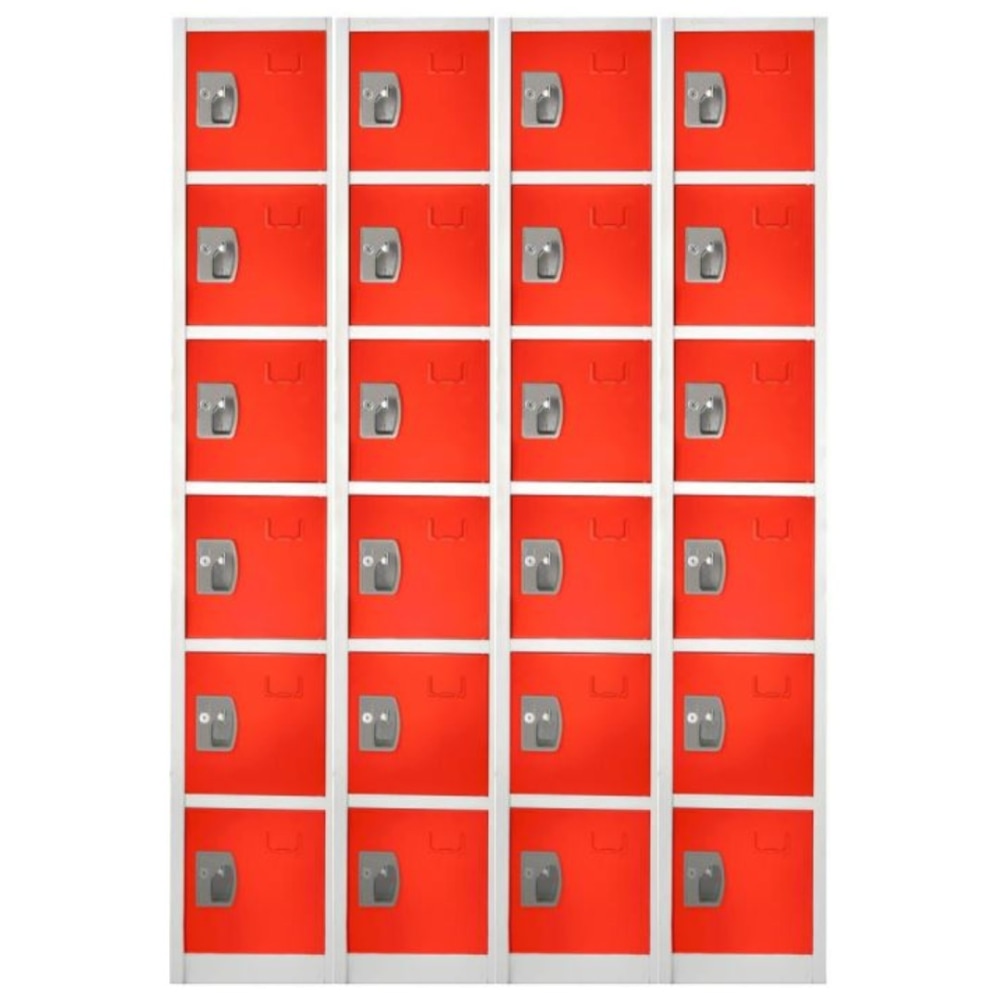 Alpine 6-Tier Steel Lockers, 72inH x 12inW x 12inD, Red, Pack Of 4 Lockers MPN:ADI629-206-RED-4PK