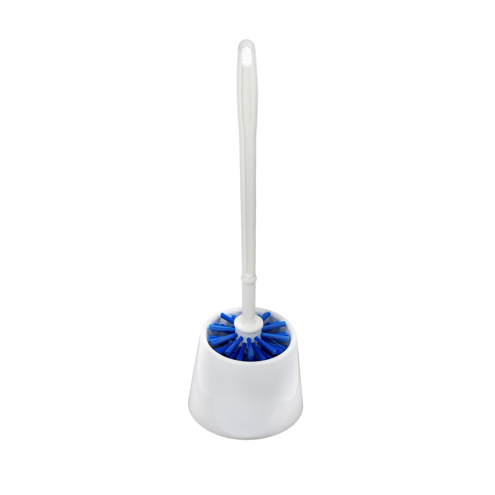 Alpine Economy Toilet Bowl Brushes With Caddies, 16-5/16in x 4-1/2in, Blue/White, Pack Of 12 Brushes MPN:ALP412345-1-12PK