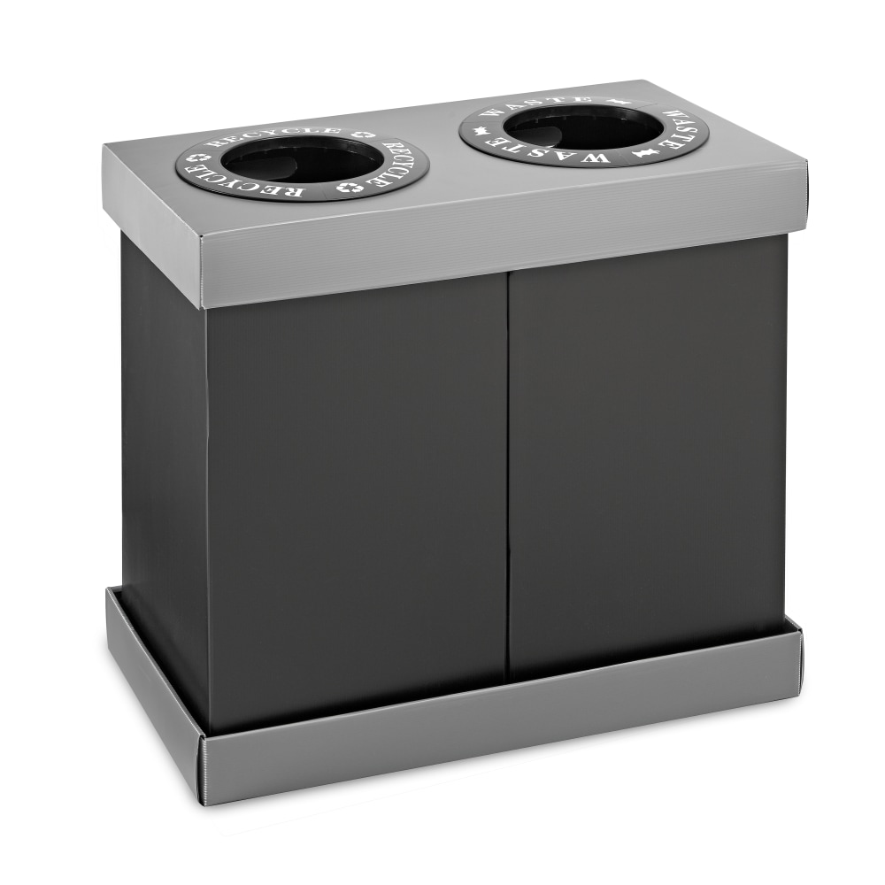 Alpine 2-Compartment Indoor Trash Bin, 28 Gallon, Black MPN:471-02-BLK