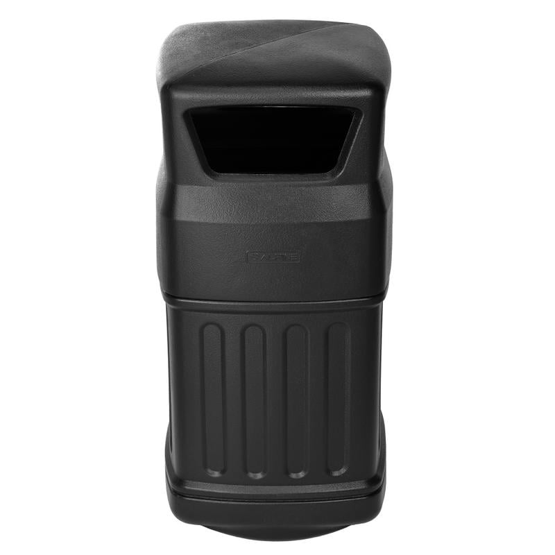 Alpine 16-Gallon Outdoor Commercial Trash Can, Dome Lid, Black/Decorative MPN:474-16-STO