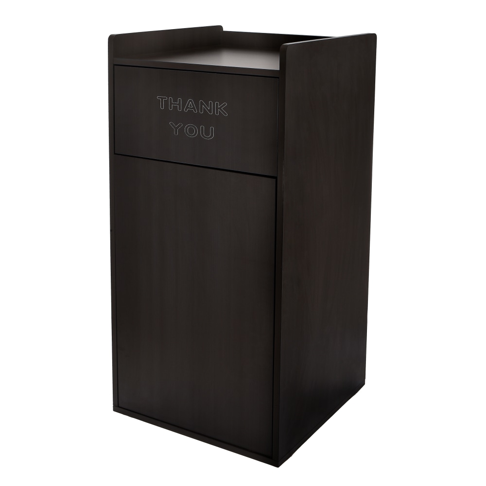 Alpine Industries Wood Commercial Tray Top Trash Can Enclosure, 40 Gallon, Black MPN:476-BLK