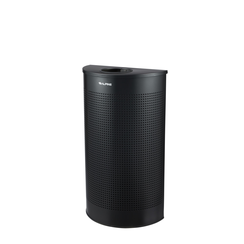 Alpine Industries Steel, Indoor Trash Can, 12 Gallon, Black (438-12HR-BLK) MPN:ALP438-12HR-BLK