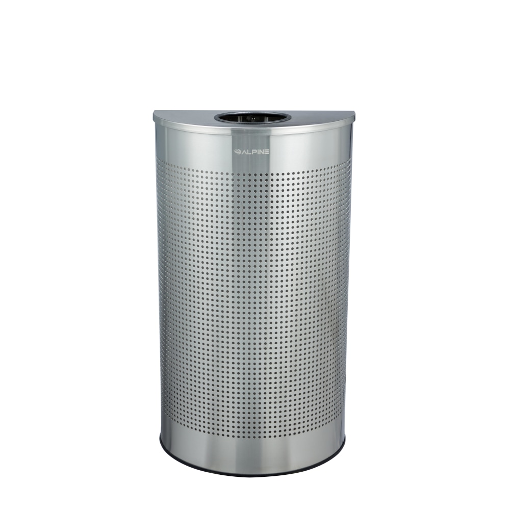 Alpine Industries Steel, Indoor Trash Can, 12 Gallon, Silver (438-12HR-SS) MPN:ALP438-12HR-SS