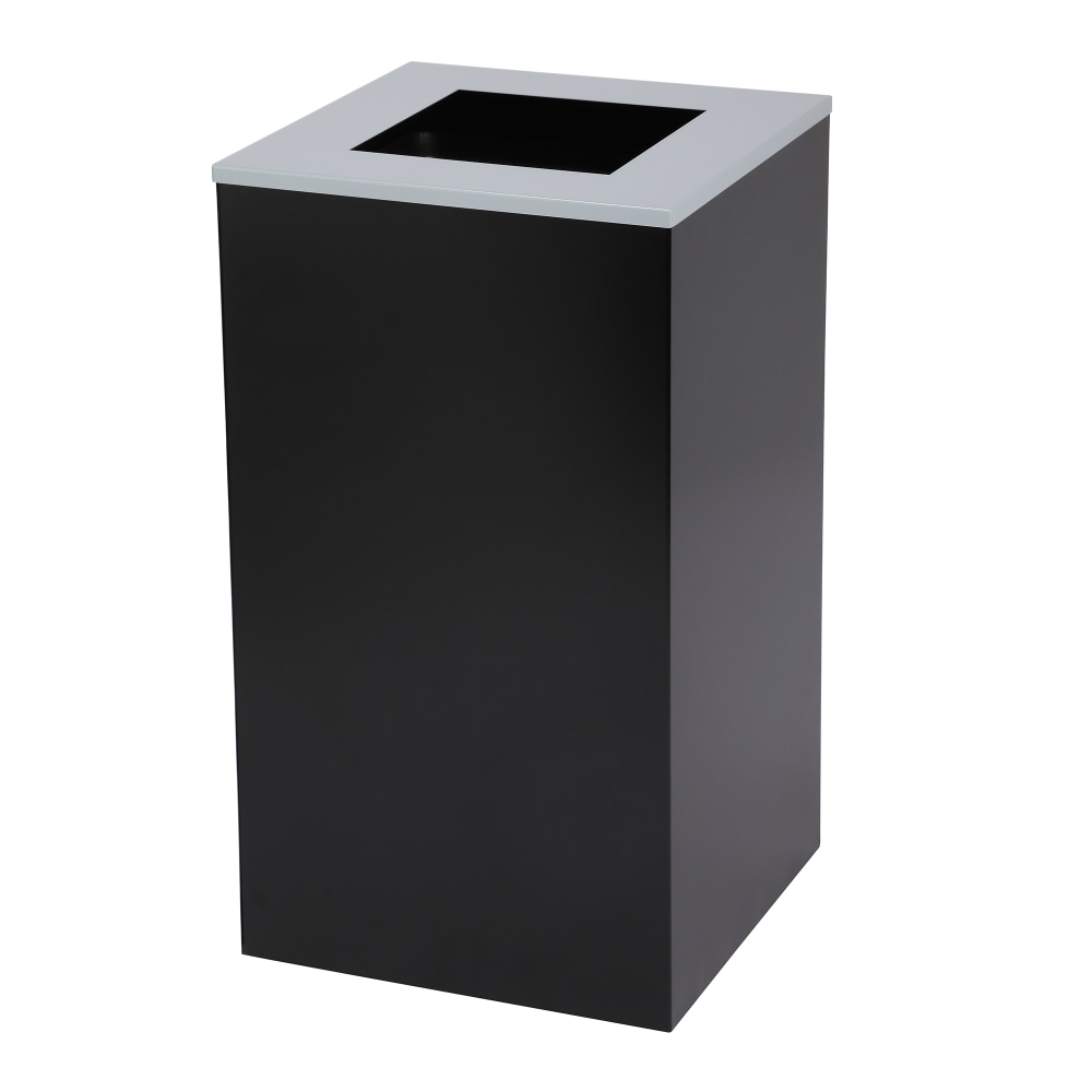 Alpine Industries Stainless Steel Open Top Trash Can With Lid, 29 Gal, 30inH x 16-15/16inW x 16-15/16inD, Black MPN:ALP4450-KIT-BLK-S