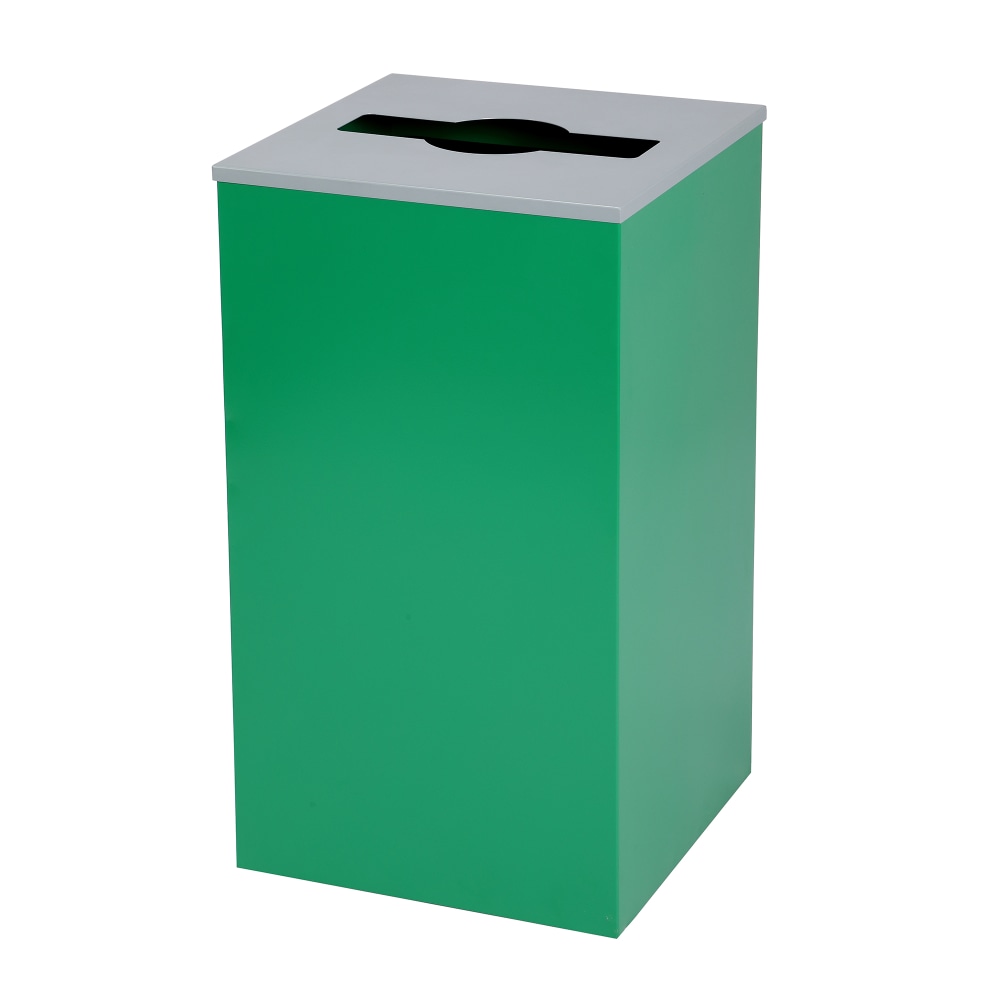 Alpine Industries Stainless-Steel Trash Bin With Mixed Opening Lid, 29 Gallon, 30inH x 16-15/16inW x 16-15/16inD, Green MPN:ALP4450-KIT-GRN-M