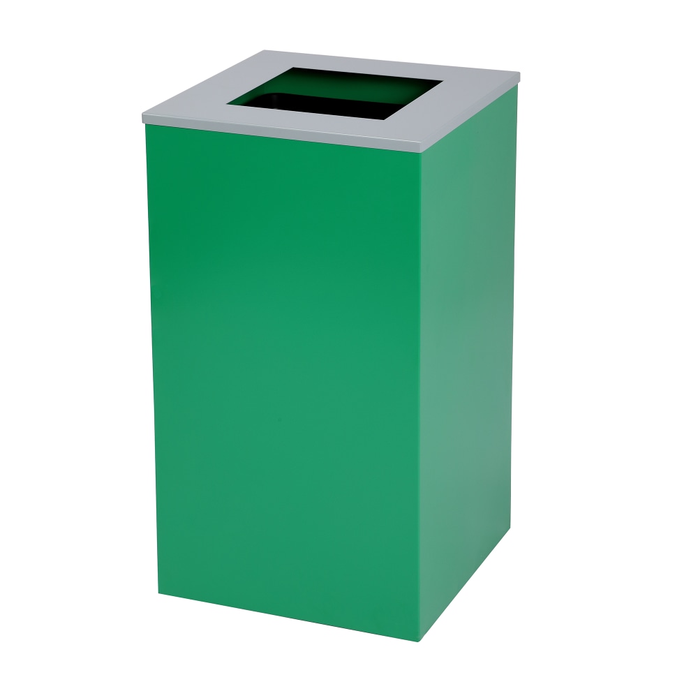 Alpine Industries Stainless-Steel Trash Can With Square Opening Lid, 29 Gallons, 30inH x 16-15/16inW x 16-15/16inD, Green MPN:ALP4450-KIT-GRN-S