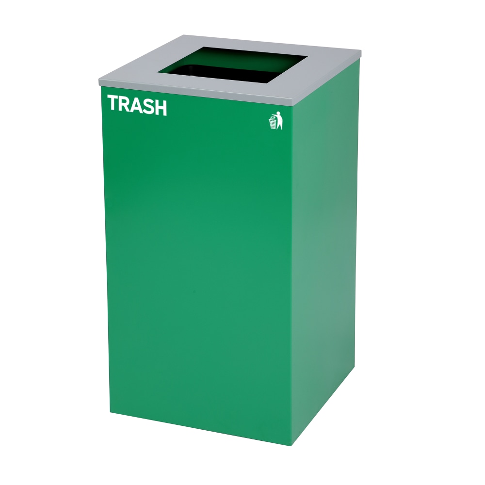 Alpine Industries Stainless-Steel Trash Bin With Square Opening Lid, 29 Gallon, 30inH x 16-15/16inW x 16-15/16inD, Green MPN:ALP4450KITGRNS-TR