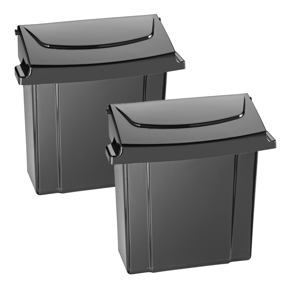 Alpine Sanitary Napkin Receptacles, 10in x 9in x 5in, Black, Pack Of 2 Receptacles MPN:ALP451-BLA-2PK