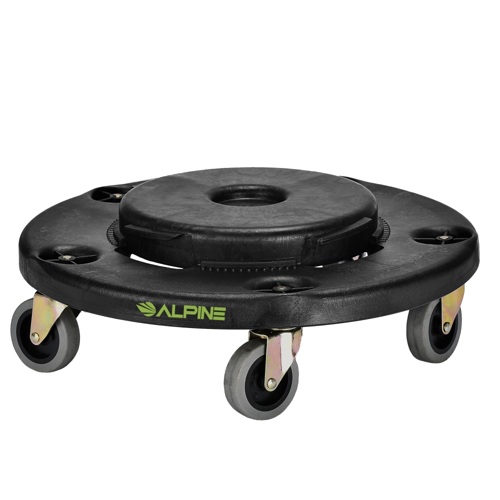 Alpine Industries Twist-Lock Trash Can Dolly With Swivel Wheels, 32 Gallon, Black MPN:ALP471-32-DOLLY
