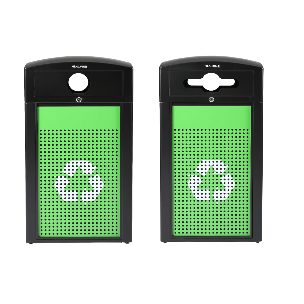 Alpine Industries Steel, Indoor/Outdoor Trash Can, 40 Gallons, Green, 2/Pack (471-40-GSCM-MK) MPN:ALP471-40-GSCM-MK