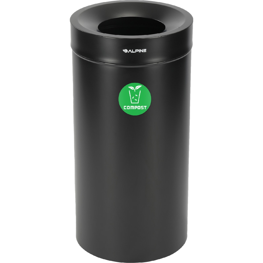 Alpine Industries Stainless Steel Compost Can, 27 Gallon, Black MPN:ALP475-27-BLK-CO