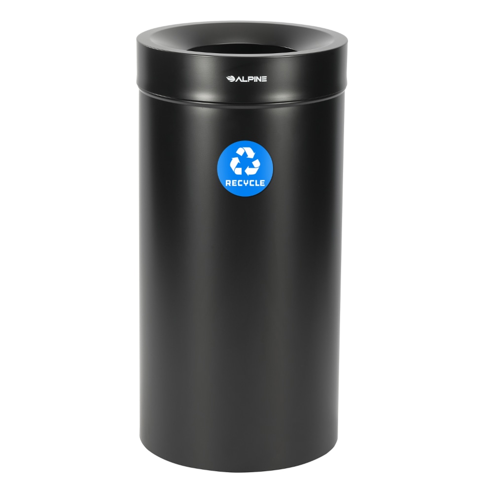 Alpine Industries Stainless Steel Recycling Can, 27 Gallon, Black MPN:ALP475-27-BLK-R