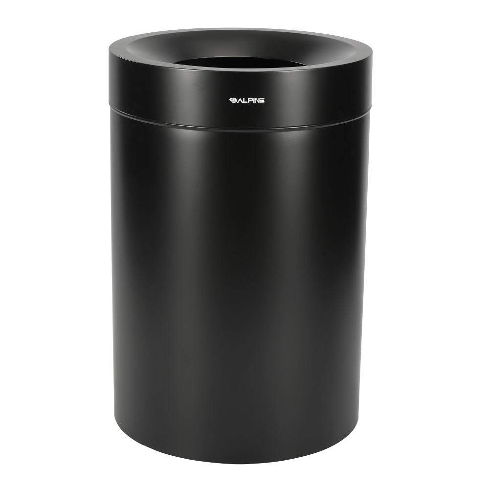 Alpine Industries Stainless-Steel Commercial Indoor Trash Can, 50 Gallons, 35inH x 24inW x 24inD, Black MPN:ALP475-50-BLK