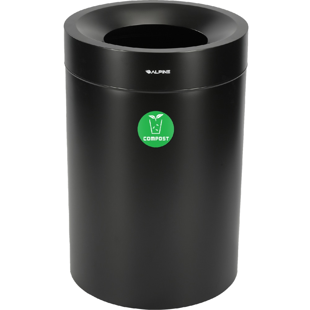 Alpine Industries Stainless Steel Compost Can, 50 Gallon, Black MPN:ALP475-50-BLK-CO
