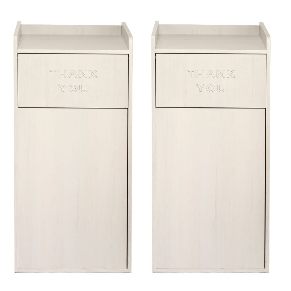 Alpine Industries Wood Commercial Tray Top Waste Enclosure Trash Receptacles, 40 Gallons, White, Pack Of 2 Receptacles MPN:ALP476-WHI-2PK