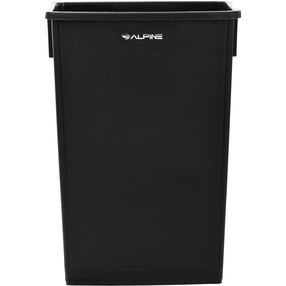 Alpine Rectangular Polypropylene Slim Trash Can, 23 Gallons, Black MPN:ALP477-BLK