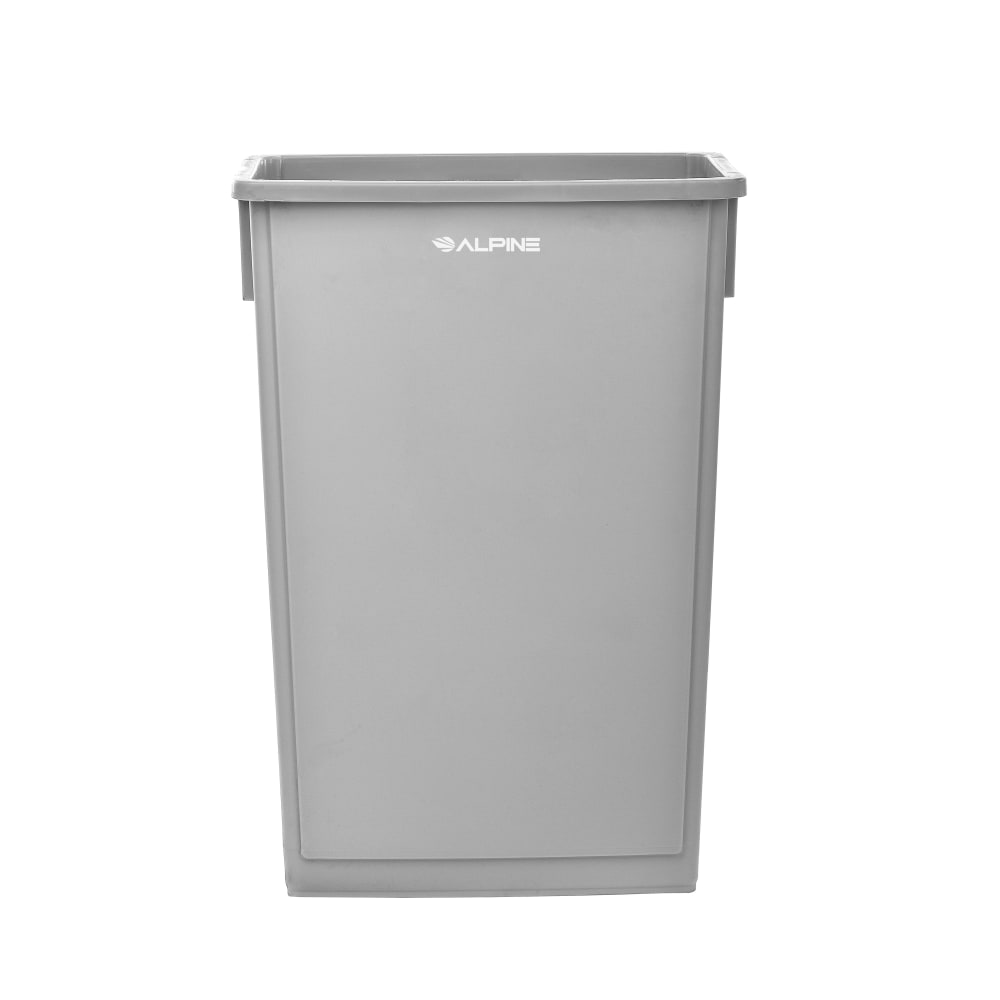 Alpine Rectangular Polypropylene Slim Trash Can, 23 Gallons, Gray MPN:ALP477-GRY