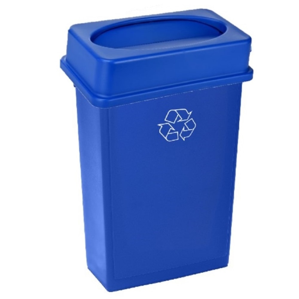 Alpine Industries Trash Can Recycle Bin With Drop Slot Lid, 23 Gallons, Blue MPN:ALP477-R-BLU-PKG1