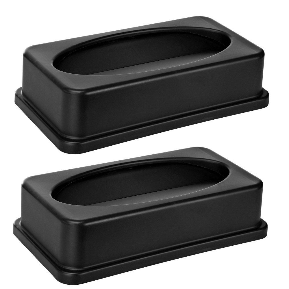 Alpine Slim Swinging Trash Can Lids, 20in x 12in, Black, Pack Of 2 Lids MPN:ALP478-2-BLK-2PK