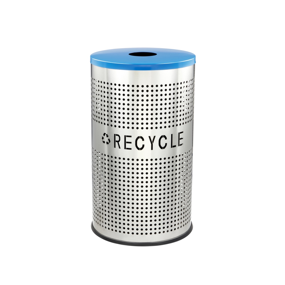 Alpine 26 Gallon Perforated Recycle Bin Trash Can with Lid and Liner, Blue MPN:ALP4788-30-BLU