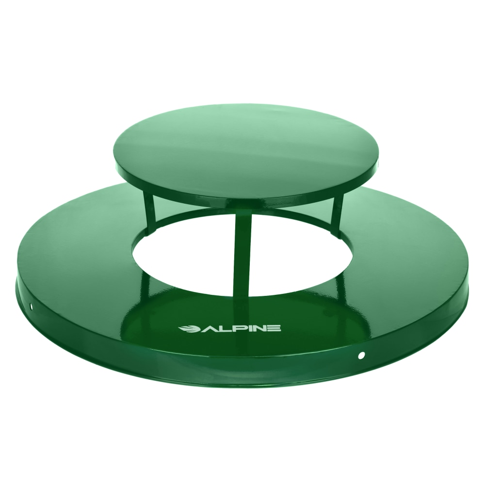 Alpine Industries Rain Bonnet Lid For Outdoor Metal Waste Receptacle, 7-5/8inH x 24-1/4inW x 24-1/4inD, Green MPN:ALP479-38-A-GRN
