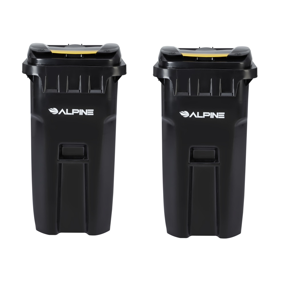 Alpine Industries Plastic, Outdoor Trash Can, 64 Gallons, Black, 2/Pack (500-64-BLK-2PK) MPN:ALP500-64-BLK-2PK