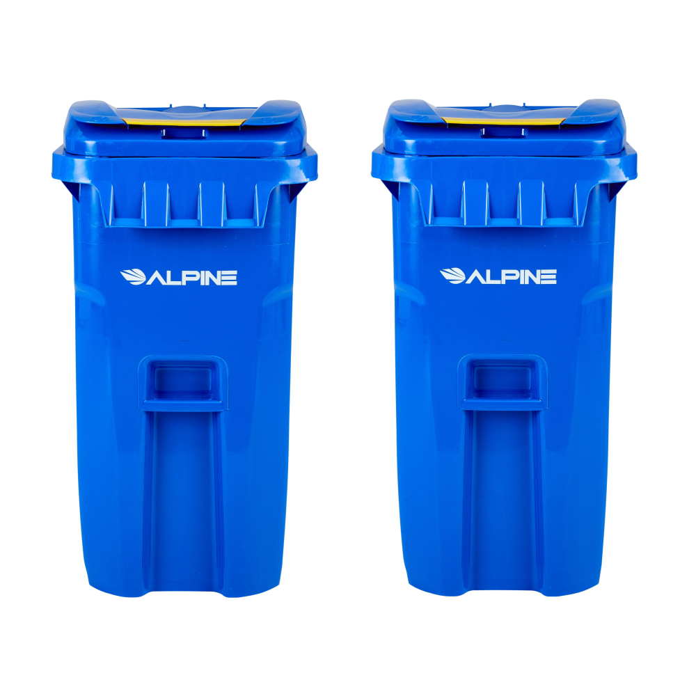 Alpine Industries Plastic, Outdoor Trash Can, 64 Gallons, Blue, 2/Pack (500-64-BLU-2PK) MPN:ALP500-64-BLU-2PK