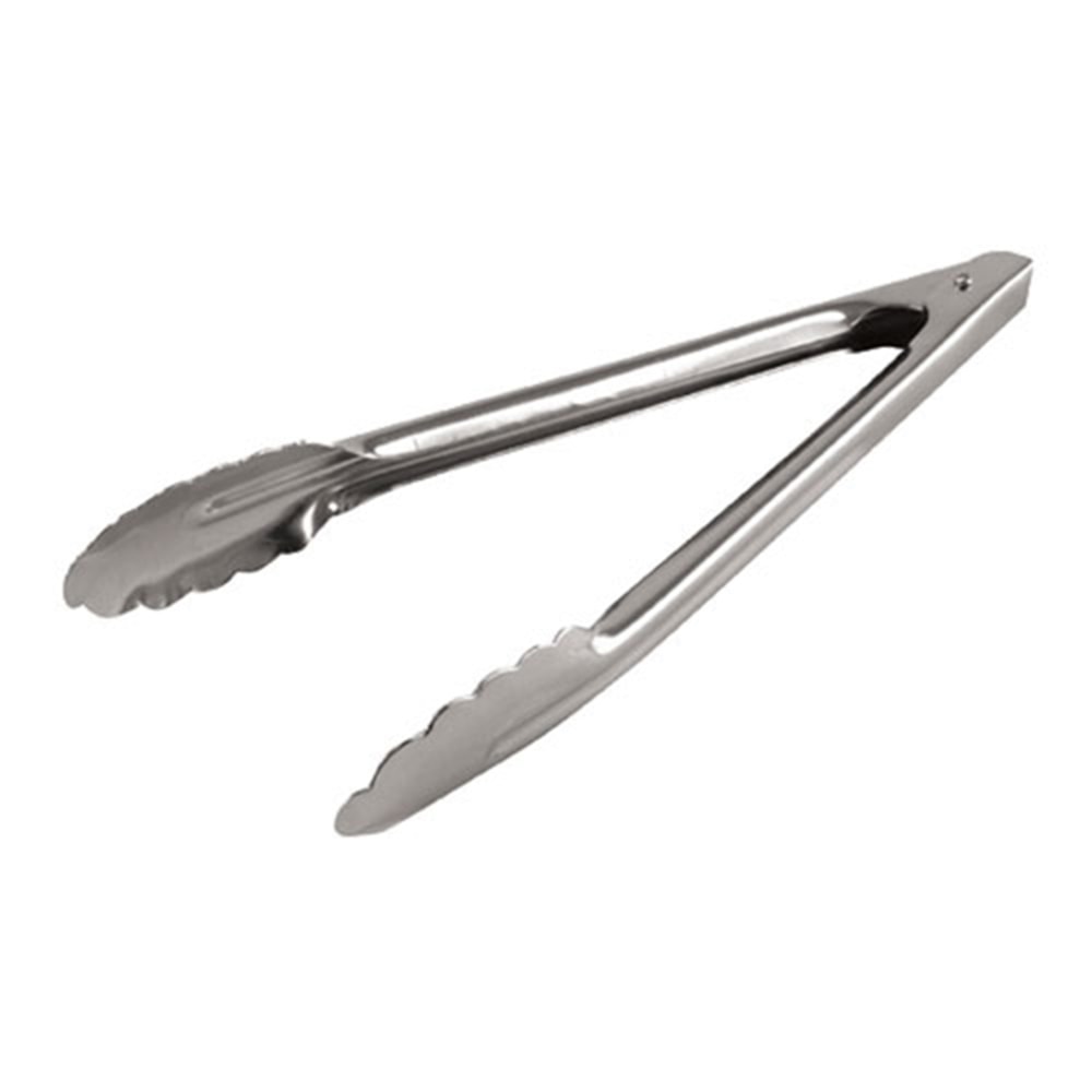 Admiral Craft Stainless-Steel Hinged Spring Tongs, 12in, Silver MPN:XHT-12