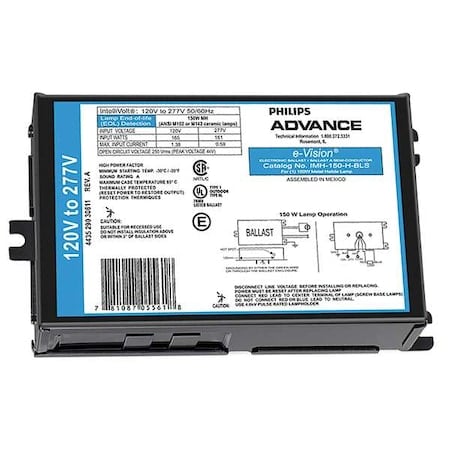 PHILIPS ADVANCE 150 W, 1 Lamp HID Ballast MPN:IMH-150-H-BLS
