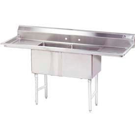 Advance Tabco® FC-2-1818-24RLX NSF Fabricated 2 Compartment Sink 24 Left & Right Drainboards FC-2-1818-24RLX