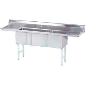 Advance Tabco® FC-3-2030-20RLX NSF Fabricated 3 Compartment Sink 20L Left & Right Drainboards FC-3-2030-20RLX