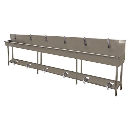 Wash Sink, Hands-Free, 6 Station, Toe-Push MPN:19-FM-120FV